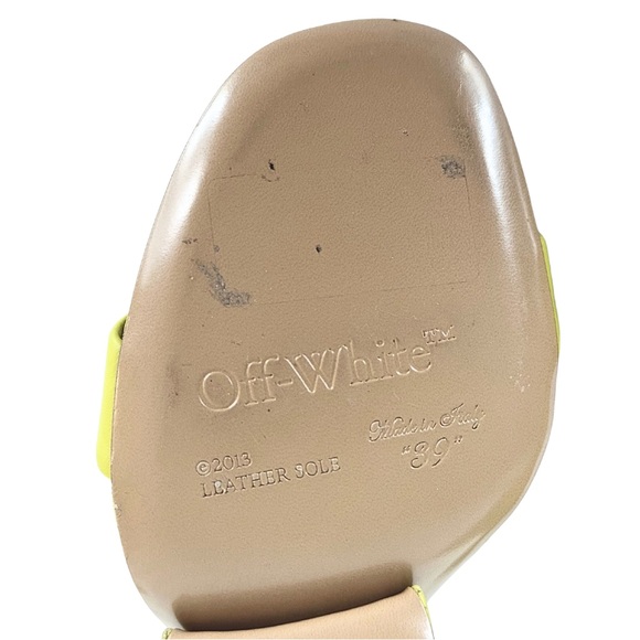 Off-White Virgil Abloh Yellow Jug Wedge Heel Leather Sandals Size EUR 39, US 9 - Picture 13 of 17
